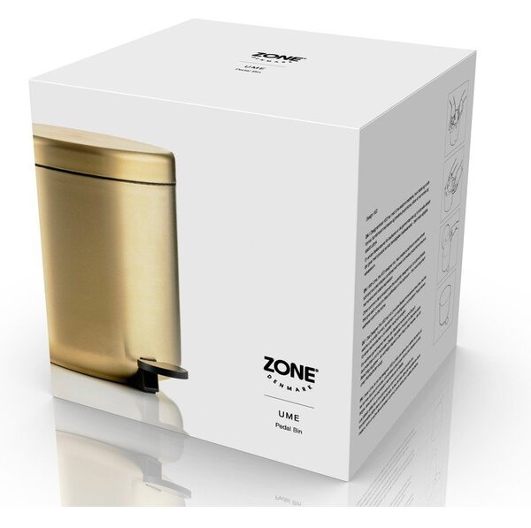 Кошче за боклук с педал от неръждаема стомана в месингов цвят 4 l Ume Brass – Zone