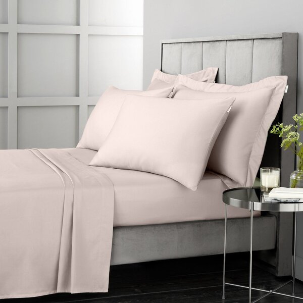 Розов еластичен чаршаф от памучен сатен 150x200 cm Cotton Sateen – Bianca