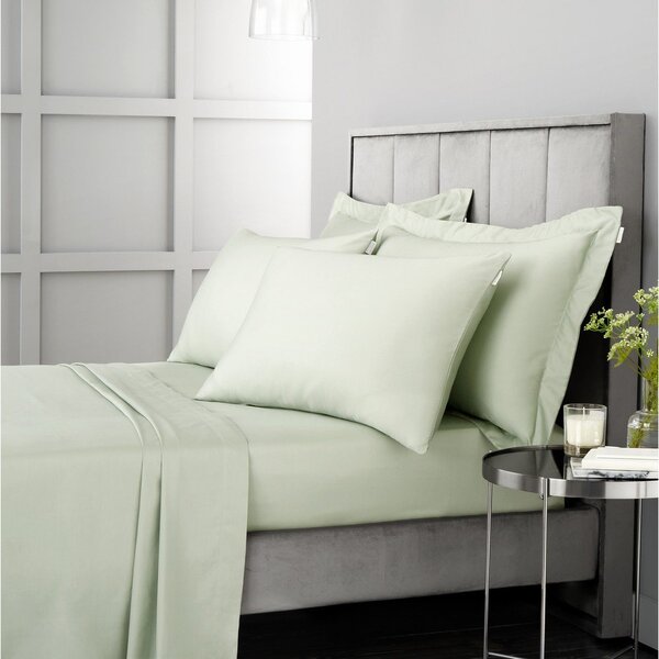 Светлозелен чаршаф от памучен сатен 180x260 cm Cotton Sateen – Bianca