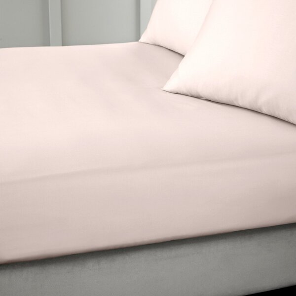 Розов еластичен чаршаф от памучен сатен 150x200 cm Cotton Sateen – Bianca