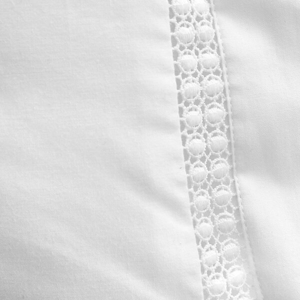 Бяло двойно памучно спално бельо 200x200 cm Oxford Lace Trim – Bianca