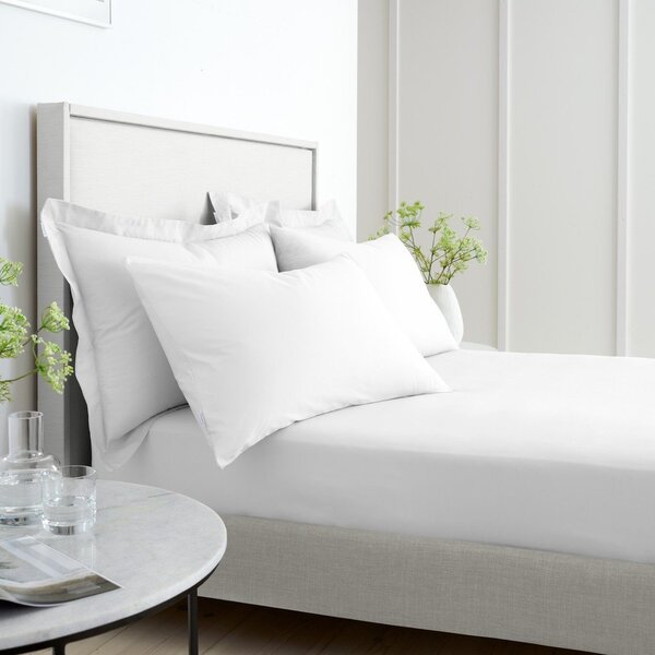 Бял еластичен чаршаф от памук перкал 90x190 cm Cotton Percale – Bianca
