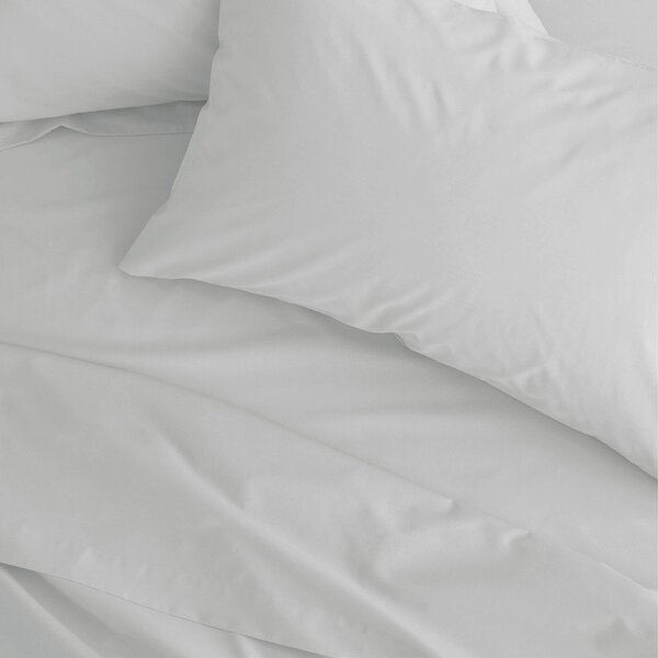 Бял еластичен чаршаф от перкал 90x190 cm Easy Iron Percale – Catherine Lansfield