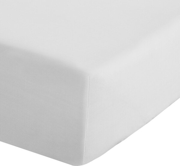 Бял еластичен чаршаф от перкал 90x190 cm Easy Iron Percale – Catherine Lansfield