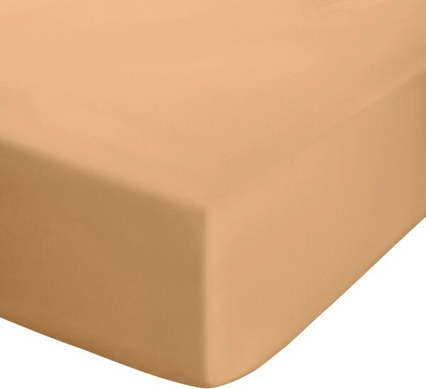 Жълтo-оранжев еластичен чаршаф от перкал 90x190 cm Easy Iron Percale – Catherine Lansfield