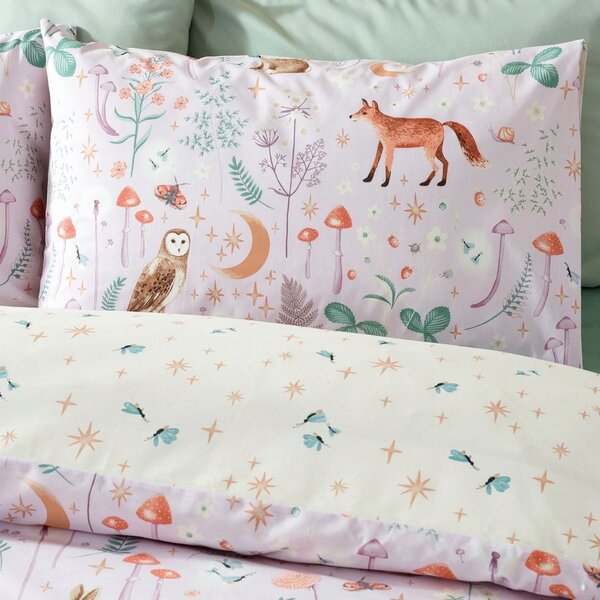Двойно удължено спално бельо в цвят лавандула 230x220 cm Enchanted Twilight Animals – Catherine Lansfield