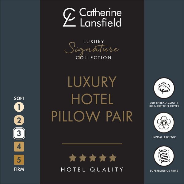 Пълнеж за възглавница 2 бр. 48x74 cm Hotel Satin Stripe – Catherine Lansfield