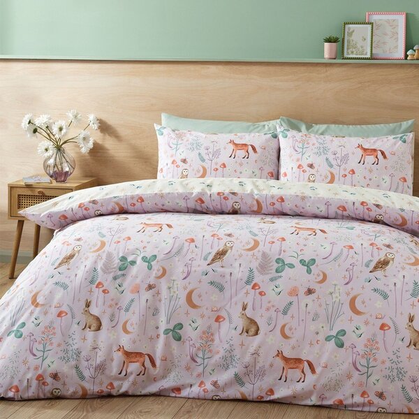 Двойно удължено спално бельо в цвят лавандула 230x220 cm Enchanted Twilight Animals – Catherine Lansfield