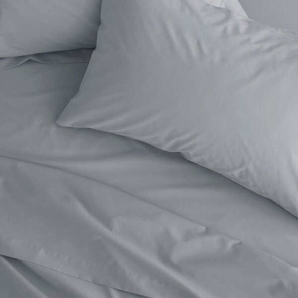 Сив чаршаф от перкал 180x260 cm Easy Iron Percale – Catherine Lansfield