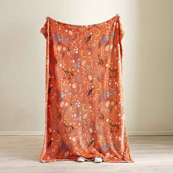 Оранжево одеяло от микроплюш 130x170 cm Enchanted Twilight Animals – Catherine Lansfield