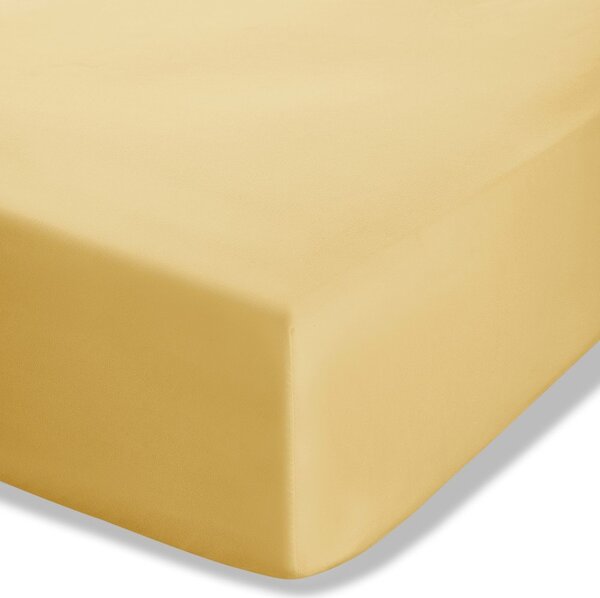 Жълт еластичен чаршаф от перкал 90x190 cm Easy Iron Percale – Catherine Lansfield
