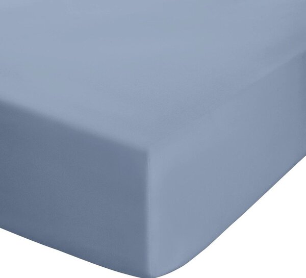 Син еластичен чаршаф от перкал 150x200 cm Easy Iron Percale – Catherine Lansfield