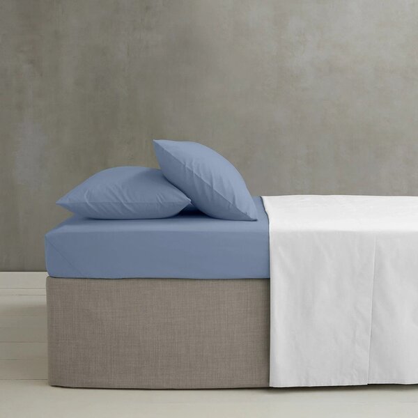 Син еластичен чаршаф от перкал 150x200 cm Easy Iron Percale – Catherine Lansfield