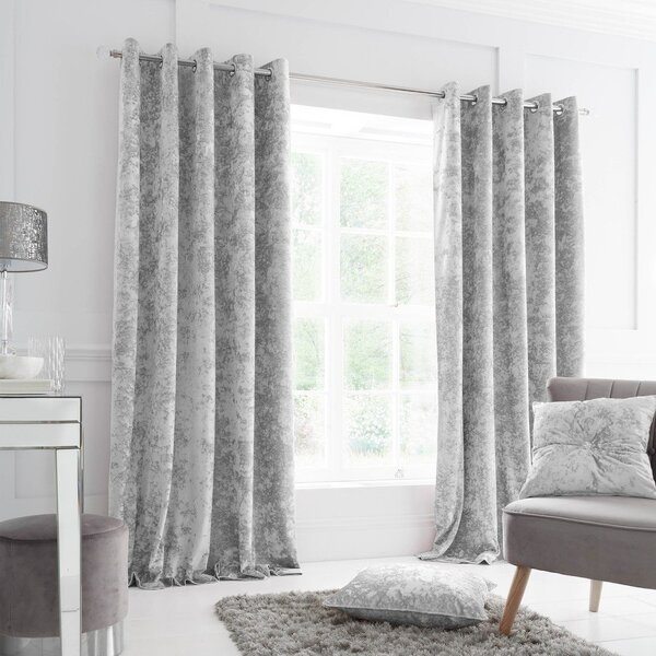 Сиви пердета в комплект от 2 бр. 168x137 cm Crushed Velvet – Catherine Lansfield