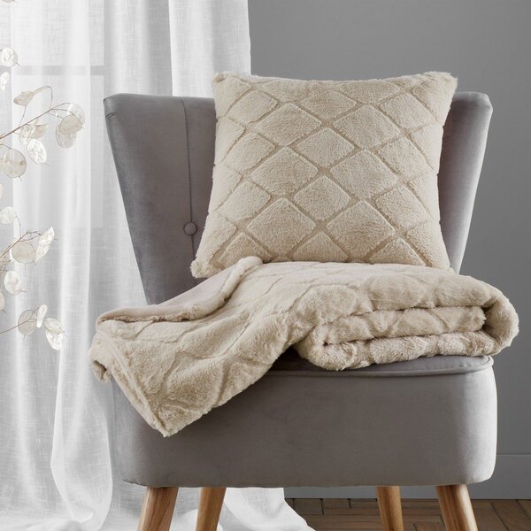Бежово одеяло от микроплюш 130x170 cm Cosy Diamond – Catherine Lansfield