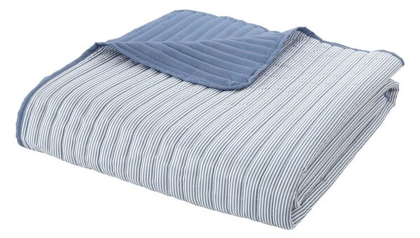 Синьо капитонирано покривало за легло 220x230 cm Stripe – Catherine Lansfield
