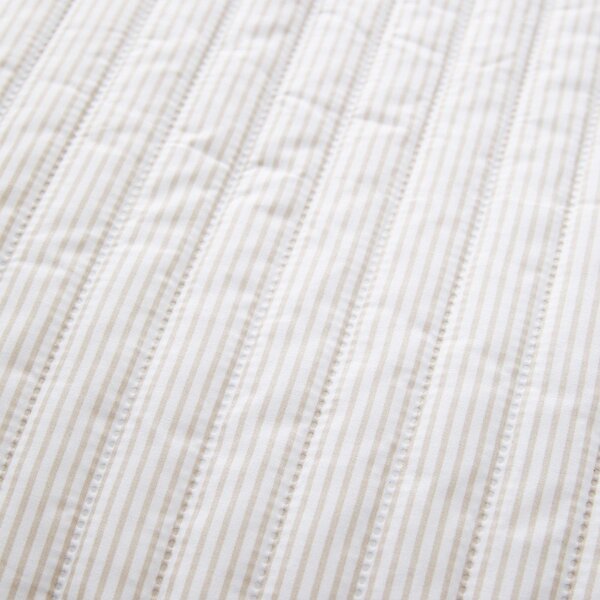 Бежово капитонирано покривало за легло 220x230 cm Stripe – Catherine Lansfield
