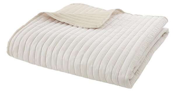 Бежово капитонирано покривало за легло 220x230 cm Stripe – Catherine Lansfield