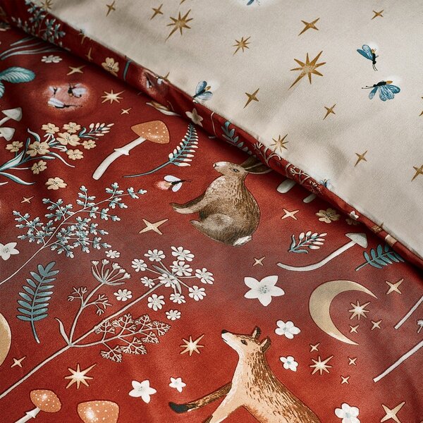 Единично спално бельо в тухлен цвят 135x200 cm Enchanted Twilight Animals – Catherine Lansfield