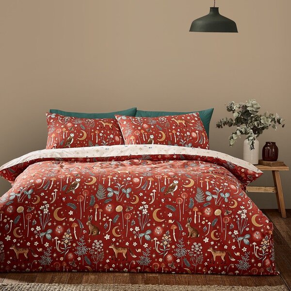 Единично спално бельо в тухлен цвят 135x200 cm Enchanted Twilight Animals – Catherine Lansfield