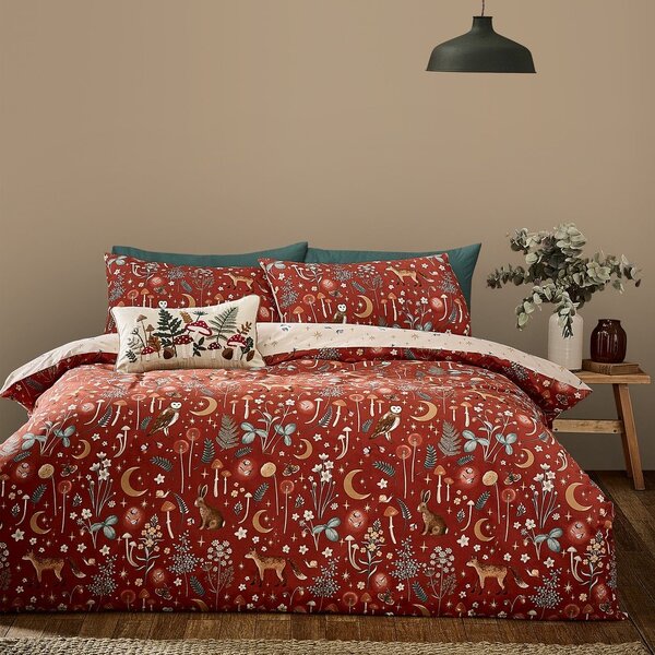 Единично спално бельо в тухлен цвят 135x200 cm Enchanted Twilight Animals – Catherine Lansfield