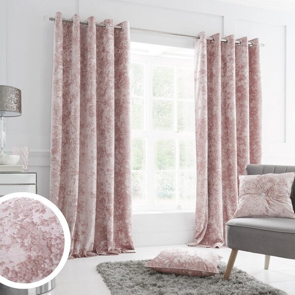 Розови пердета в комплект от 2 бр. 168x137 cm Crushed Velvet – Catherine Lansfield