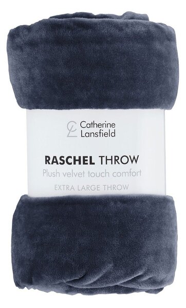 Тъмносиньо одеяло от микроплюш 130x170 cm Raschel Velvet – Catherine Lansfield