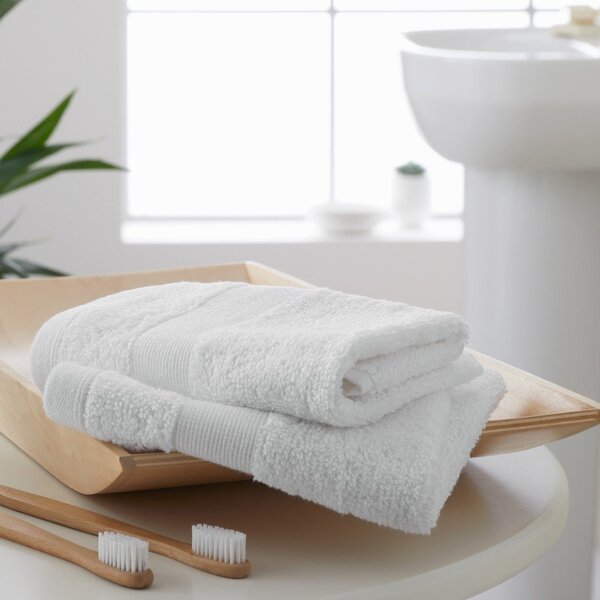 Бели памучни кърпи в комплект от 2 бр. от тери 30x30 cm Anti-Bacterial – Catherine Lansfield