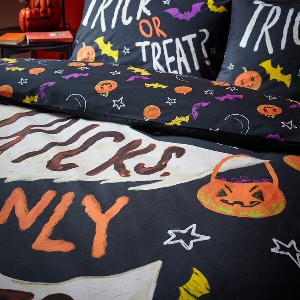 Черно двойно спално бельо 200x200 cm Halloween Trick or Treat – Catherine Lansfield