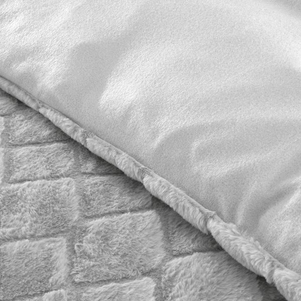 Сиво единично спално бельо от микроплюш 135x200 cm Cosy Diamond – Catherine Lansfield