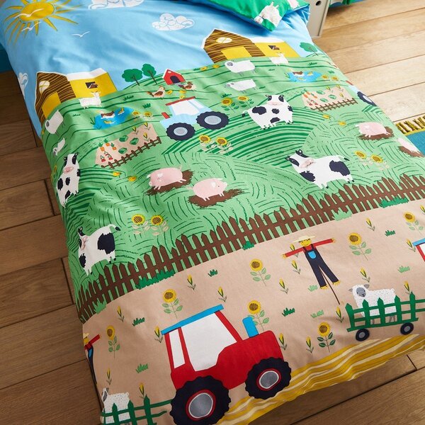 Детско спално бельо за детско креватче 120x150 cm Farmyard Animals – Catherine Lansfield