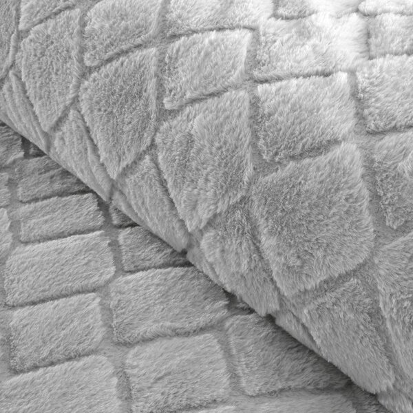 Сиво единично спално бельо от микроплюш 135x200 cm Cosy Diamond – Catherine Lansfield