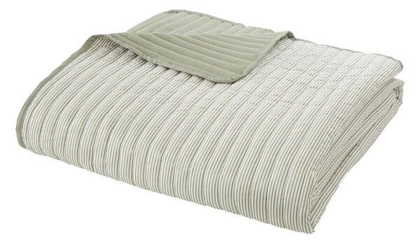 Зелено капитонирано покривало за легло 220x230 cm Stripe – Catherine Lansfield