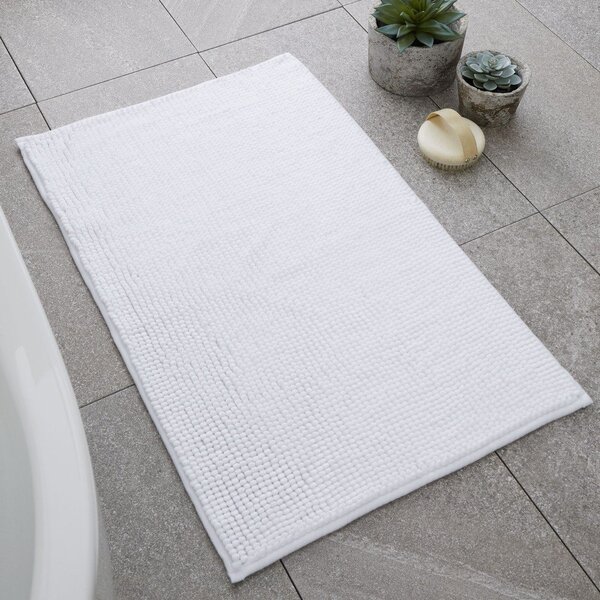 Бял килим за баня 50x80 cm Bobble – Catherine Lansfield