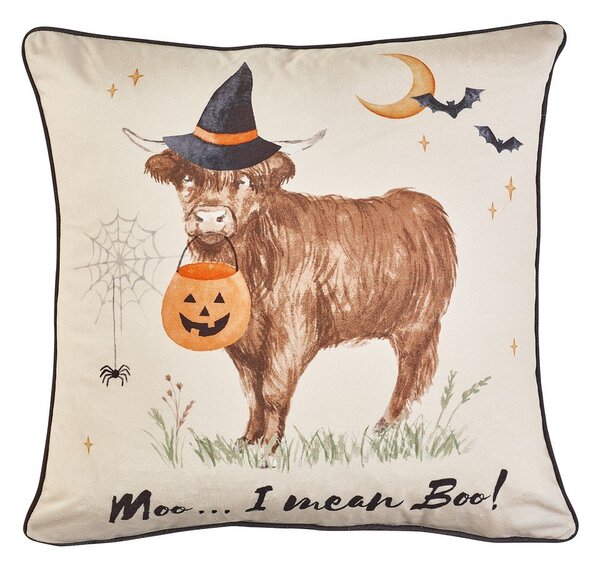 Декоративна възглавница с хелоуински мотив 45x45 cm Halloween Highland Cow – Catherine Lansfield