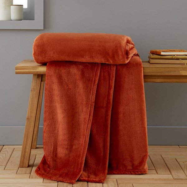Оранжево одеяло от микроплюш 130x170 cm Raschel Velvet – Catherine Lansfield