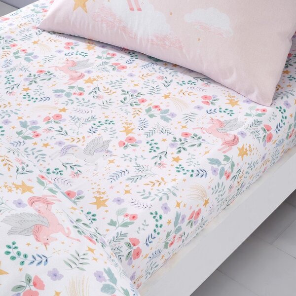 Еластичен двоен детски чаршаф 135x190 cm Fairytale Unicorn – Catherine Lansfield