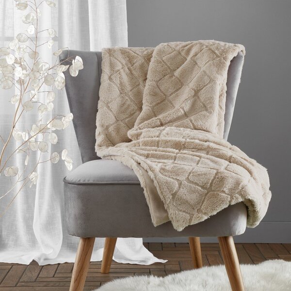 Бежово одеяло от микроплюш 130x170 cm Cosy Diamond – Catherine Lansfield