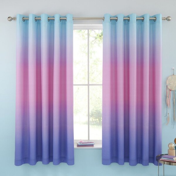Розова-лилава детска завеса 2 бр. 168x183 cm Ombre Rainbow Clouds – Catherine Lansfield