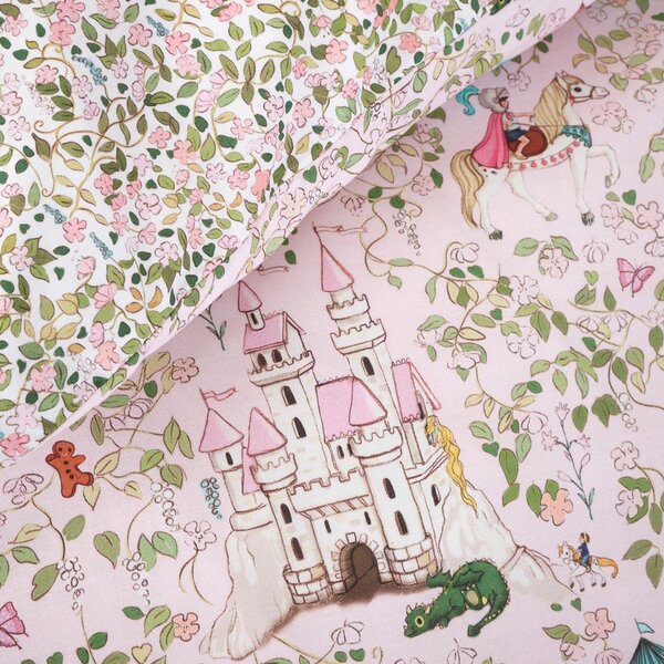 Розово памучно спално бельо за детско креватче 120x150 cm Fairytale – Belle & Boo