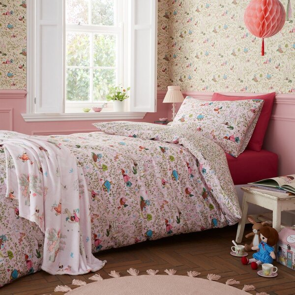 Розово памучно спално бельо за детско креватче 120x150 cm Fairytale – Belle & Boo
