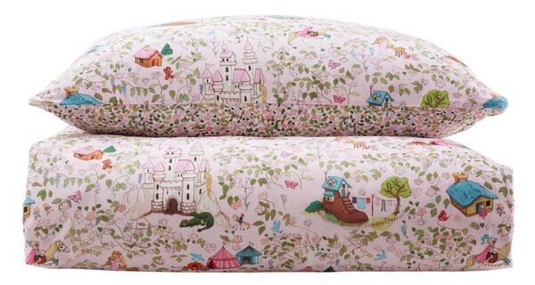 Розово памучно спално бельо за детско креватче 120x150 cm Fairytale – Belle & Boo