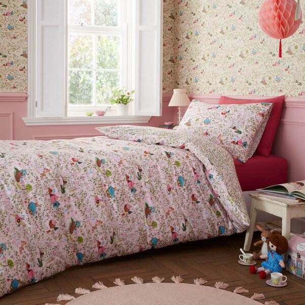 Розово памучно спално бельо за детско креватче 120x150 cm Fairytale – Belle & Boo