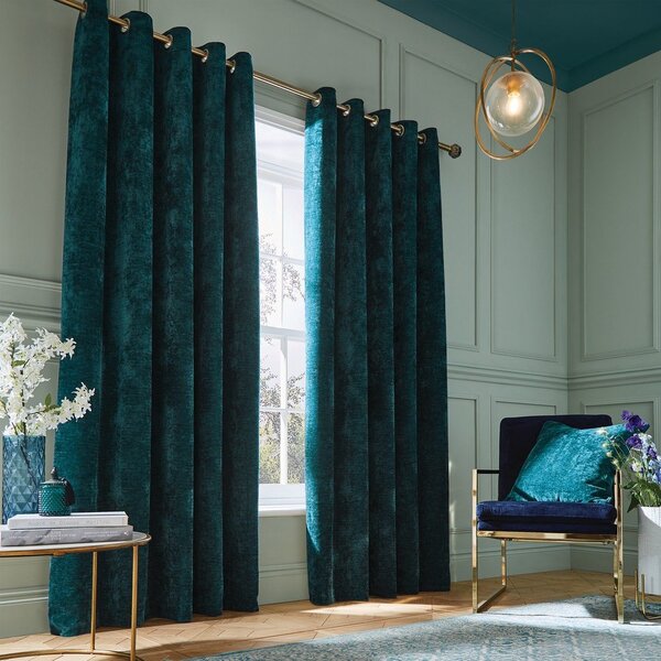 Тюркоазени термо пердета в комплект от 2 бр. от шенил 168x229 cm Selene Luxury Chenille – Hyperion