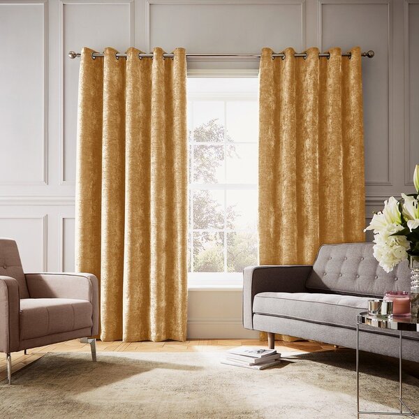 Жълти термо пердета в комплект от 2 бр. от шенил 168x229 cm Selene Luxury Chenille – Hyperion