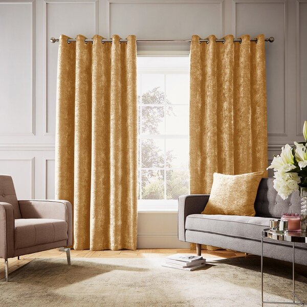 Жълти термо пердета в комплект от 2 бр. от шенил 168x229 cm Selene Luxury Chenille – Hyperion