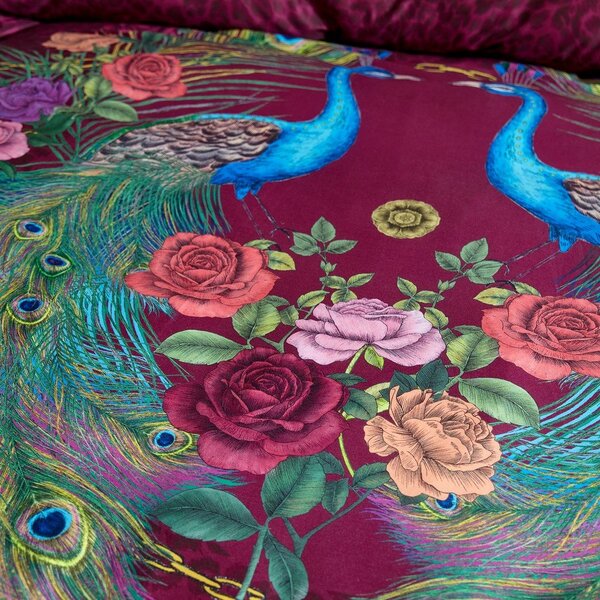 Лилаво единично спално бельо от памучен сатен 135x200 cm Xanadu Peacock – Matthew Williamson