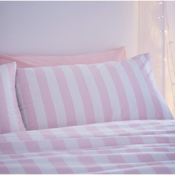 Бяло-розово единично спално бельо 135x200 cm Stripe Tease – Sassy B