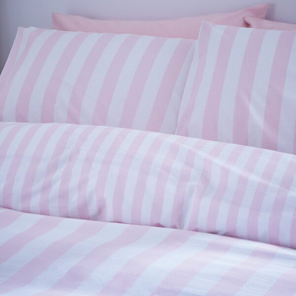 Бяло-розово единично спално бельо 135x200 cm Stripe Tease – Sassy B