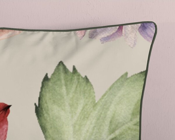 Бежово двойно удължено спално бельо от памучен сатен 200x220 cm Fiori – Descanso
